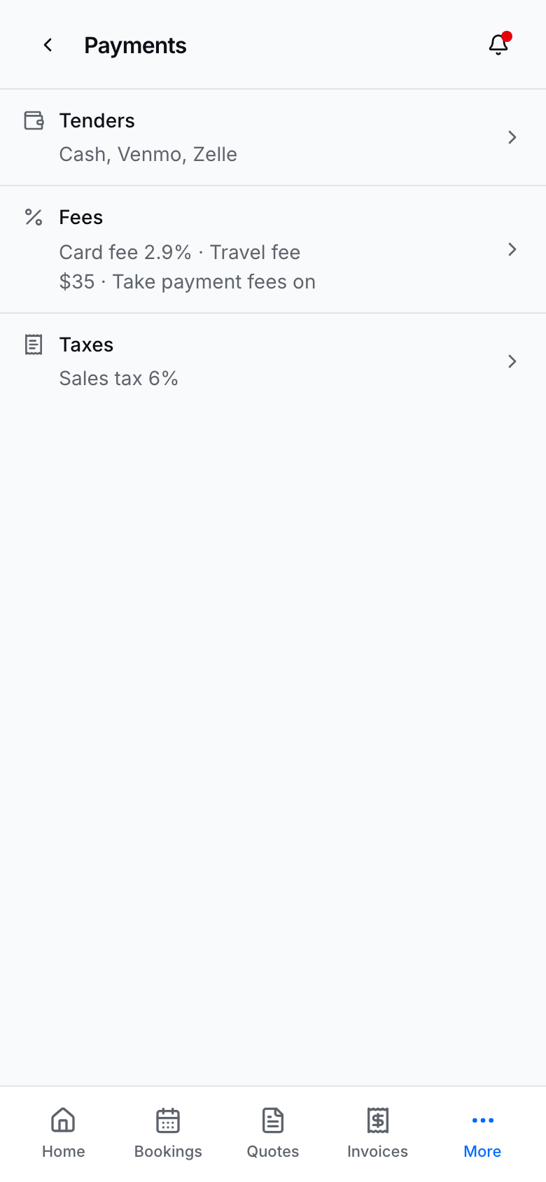 Step 1 — Payments settings for processors and fees